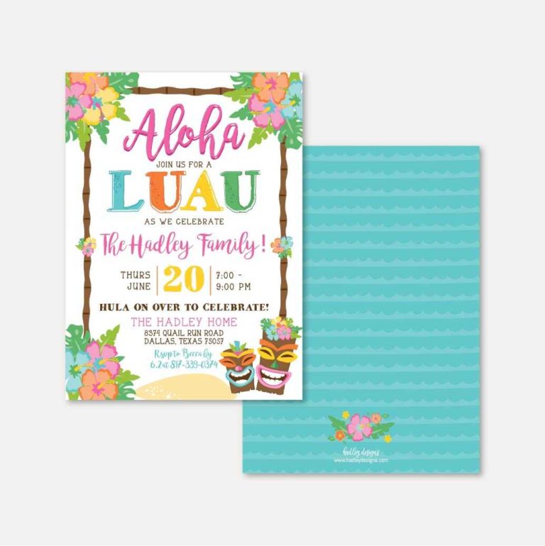 Celebration Circle Printable Luau Themed Party Kit Templates 9094